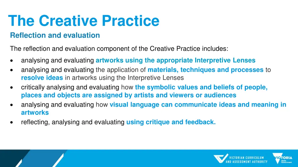 the creative practice reflection and evaluation