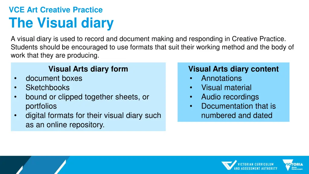 vce art creative practice the visual diary