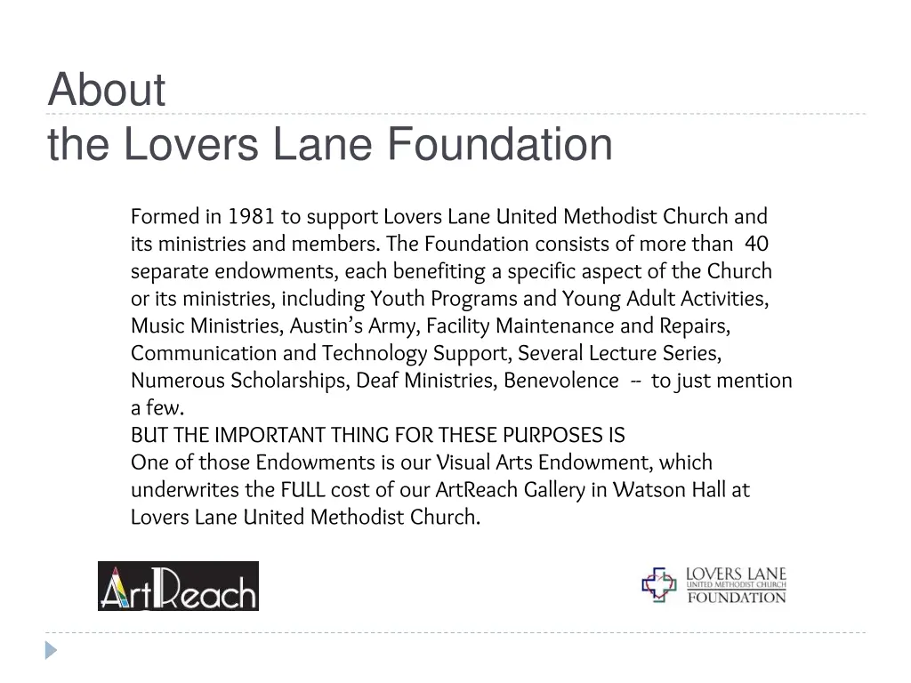 about the lovers lane foundation