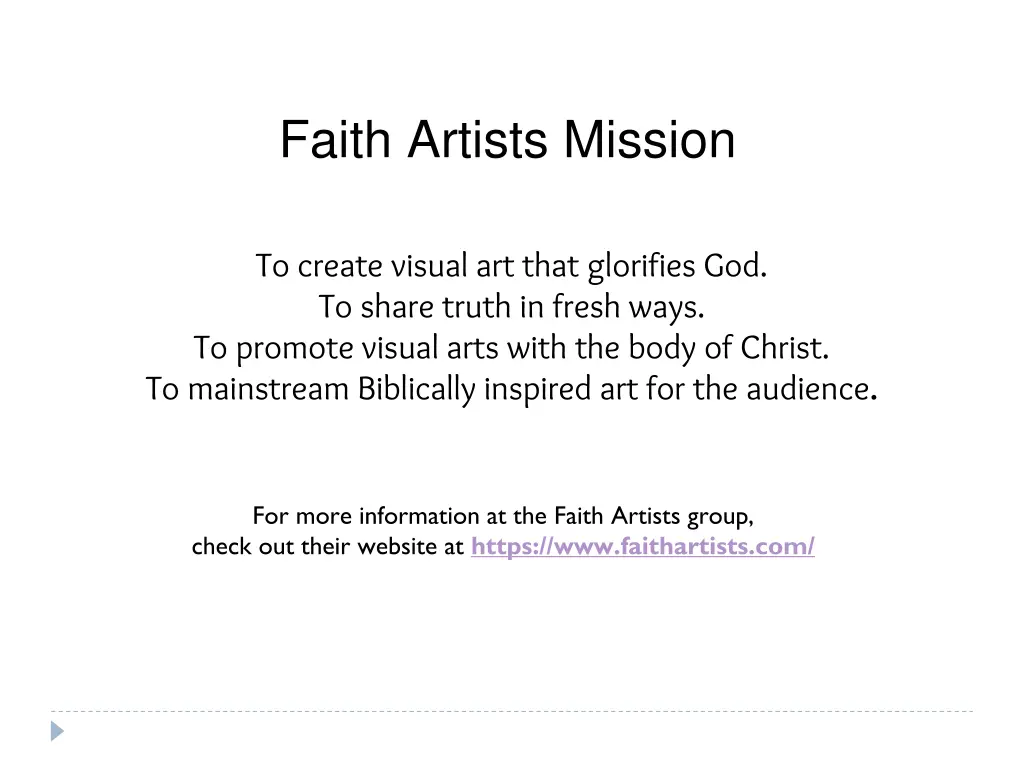 faith artists mission