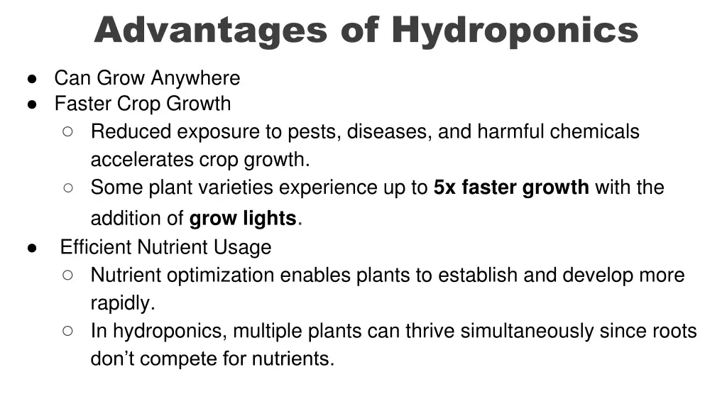 advantages of hydroponics 1