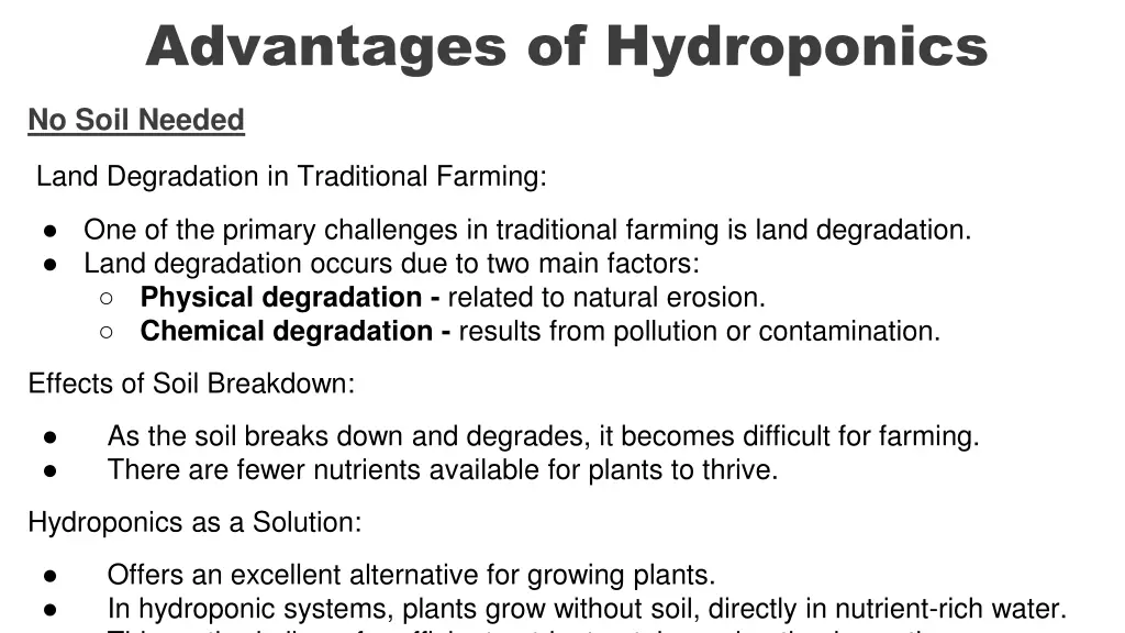 advantages of hydroponics