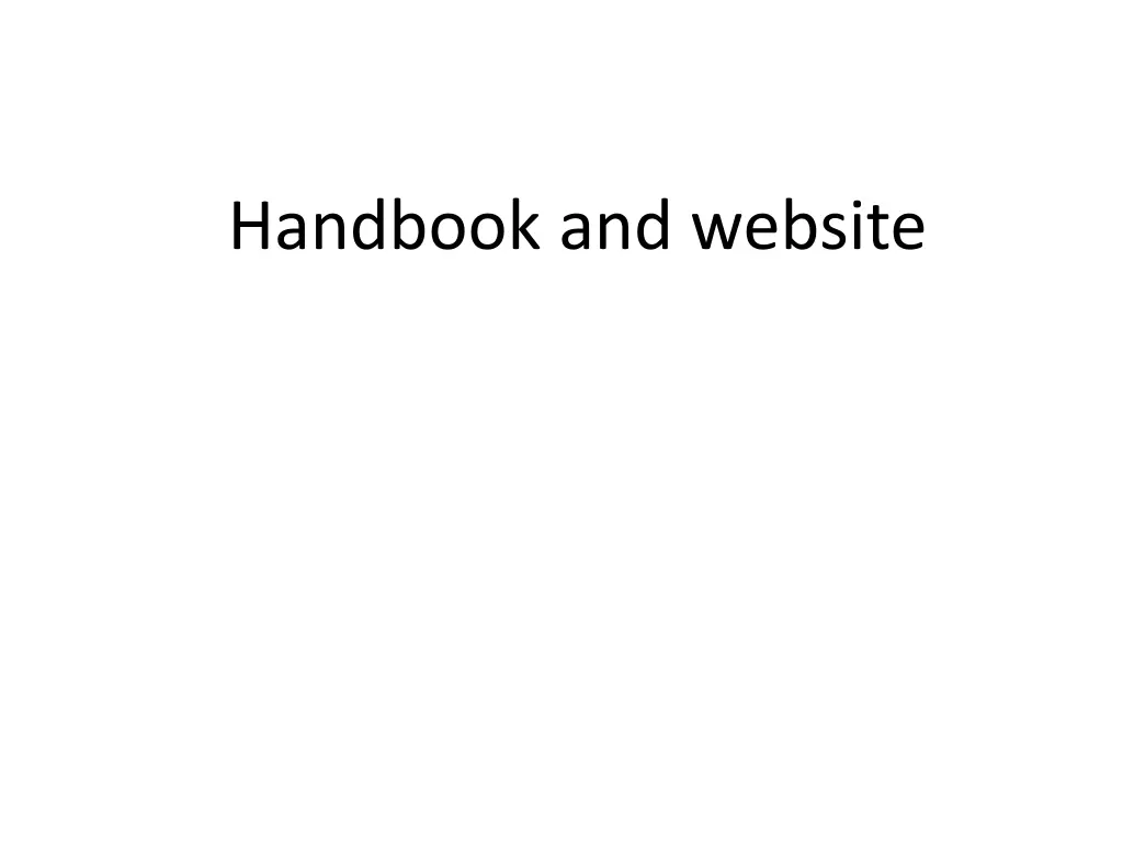 handbook and website