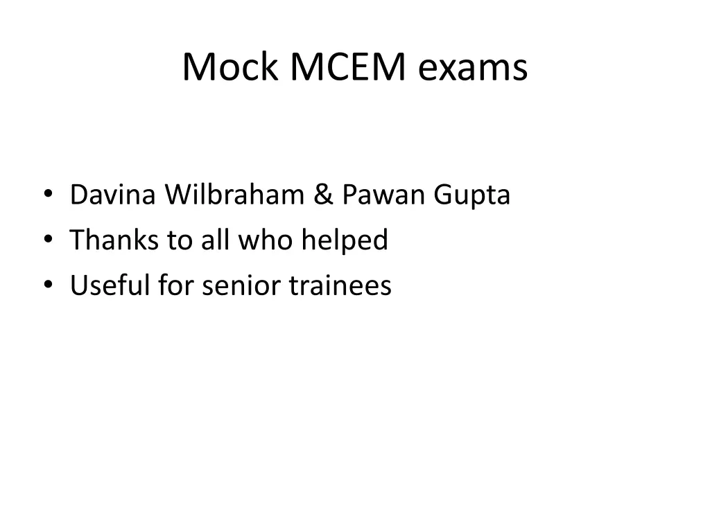 mock mcem exams