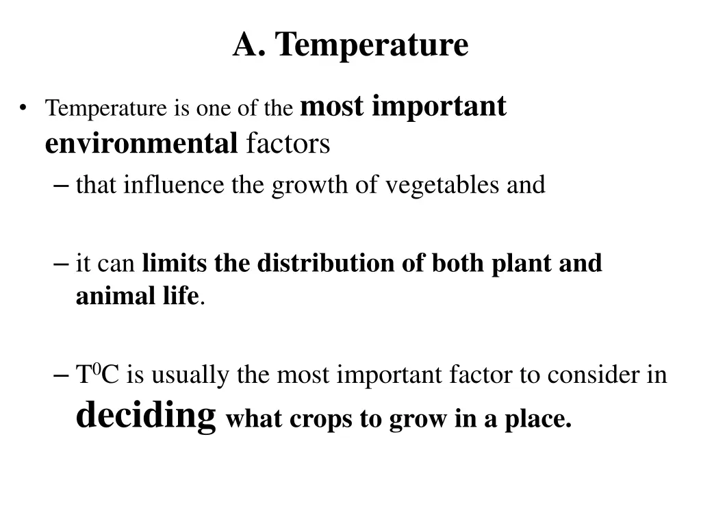 a temperature