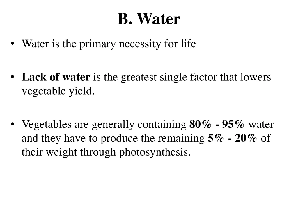 b water