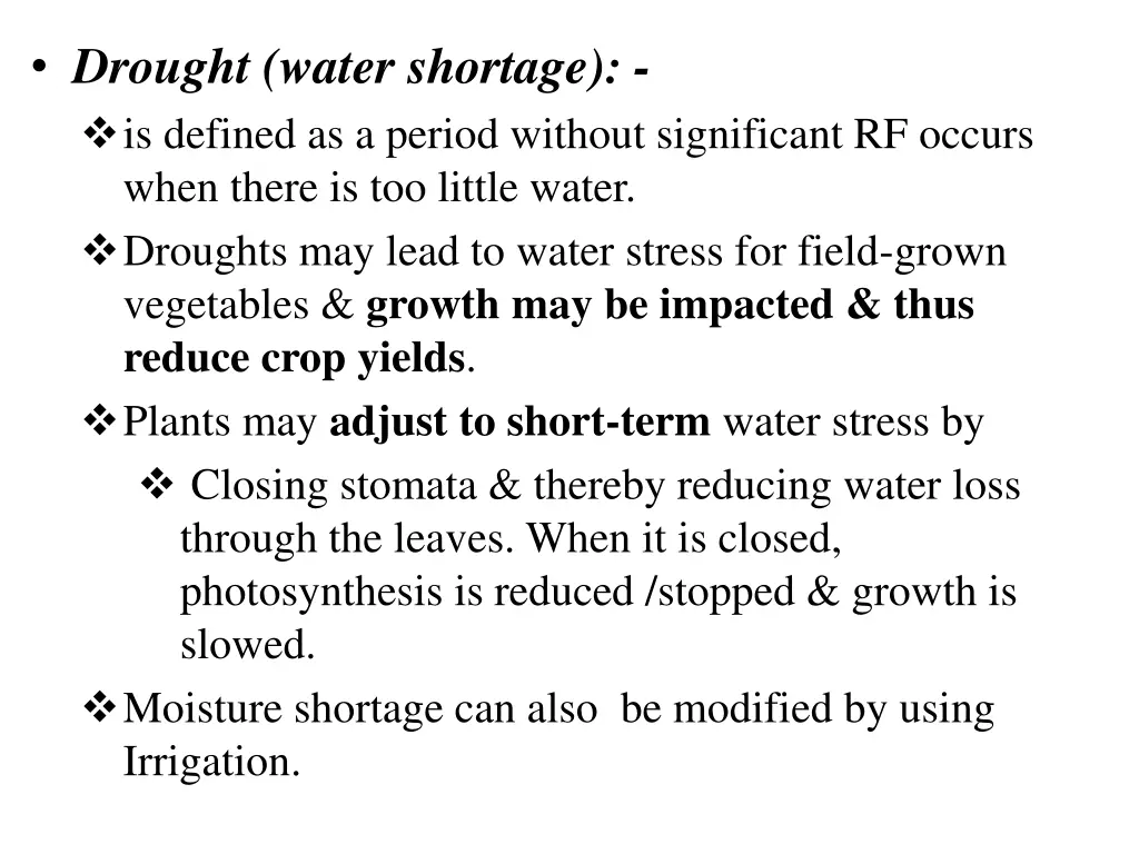 drought water shortage is defined as a period