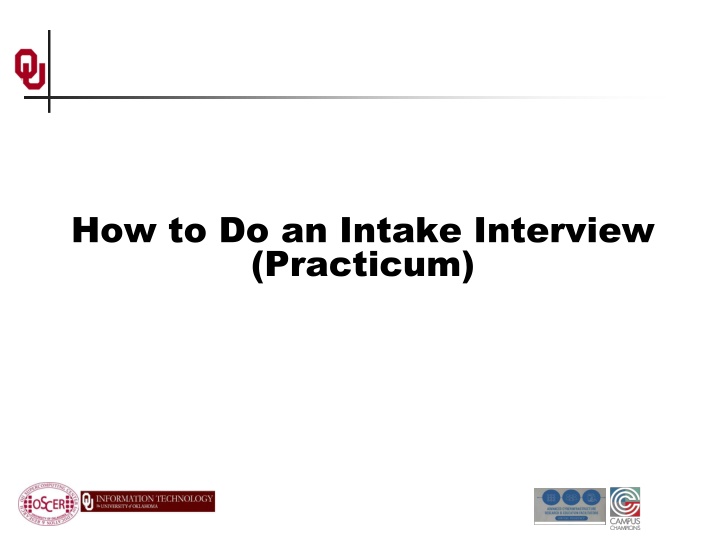 how to do an intake interview practicum