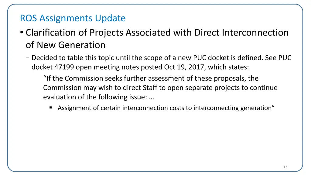 ros assignments update clarification of projects