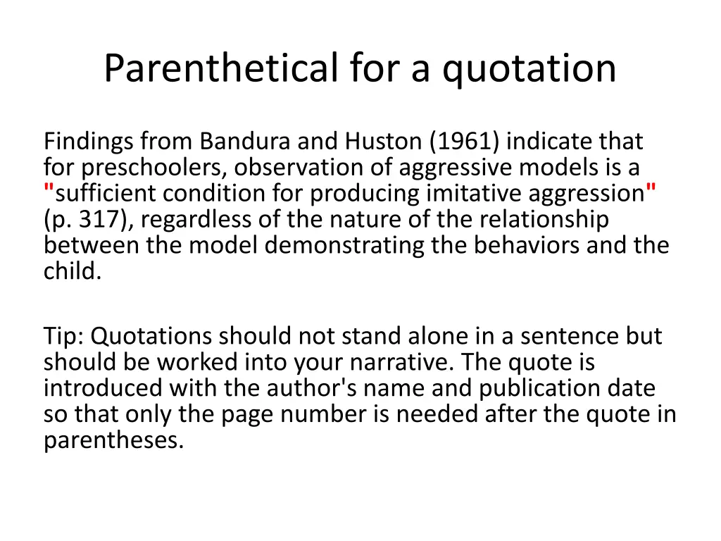 parenthetical for a quotation 1