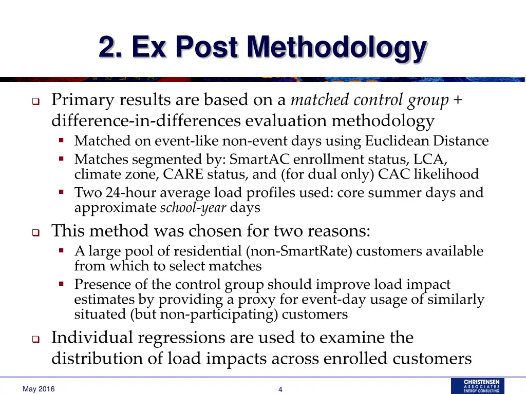 2 ex post methodology