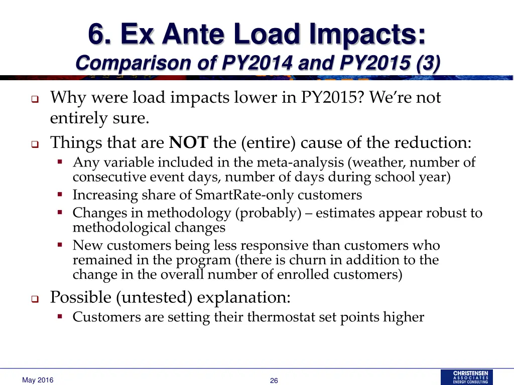 6 ex ante load impacts comparison of py2014 2