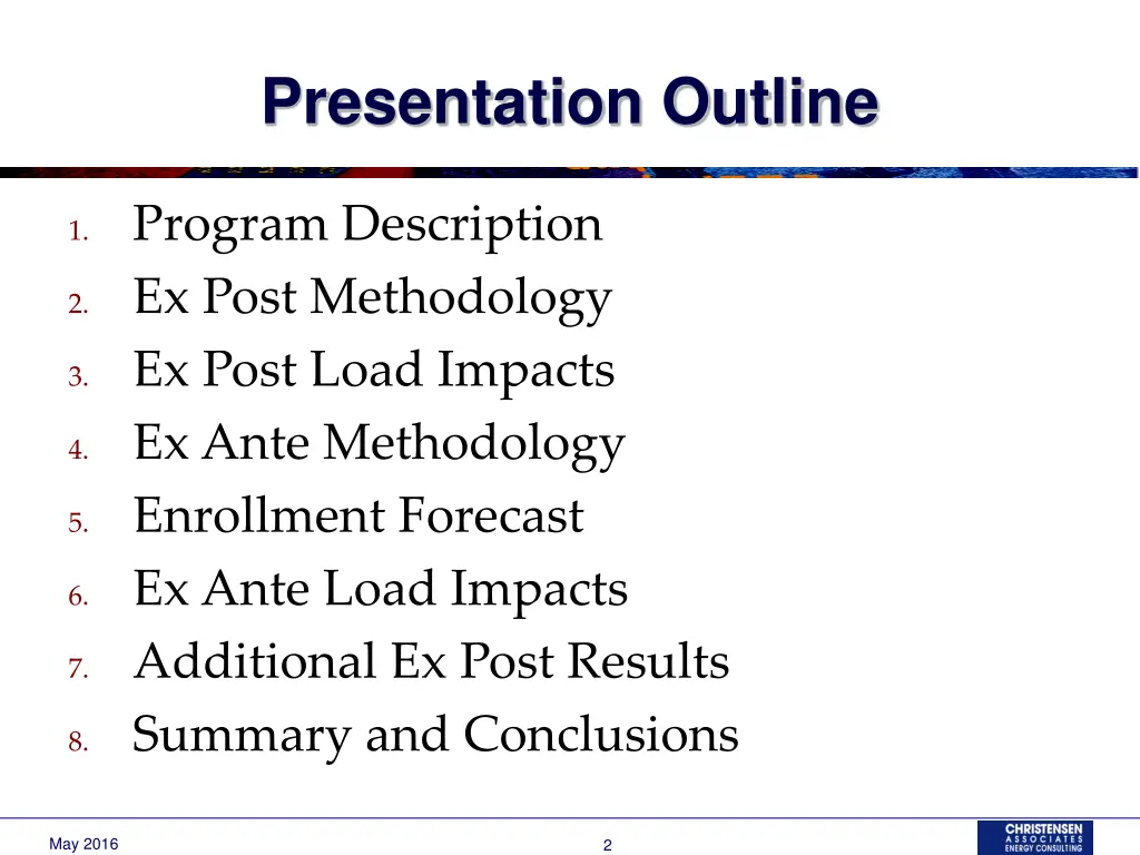 presentation outline