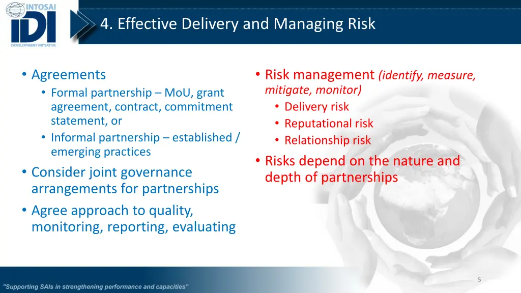 4 effective delivery and managing risk