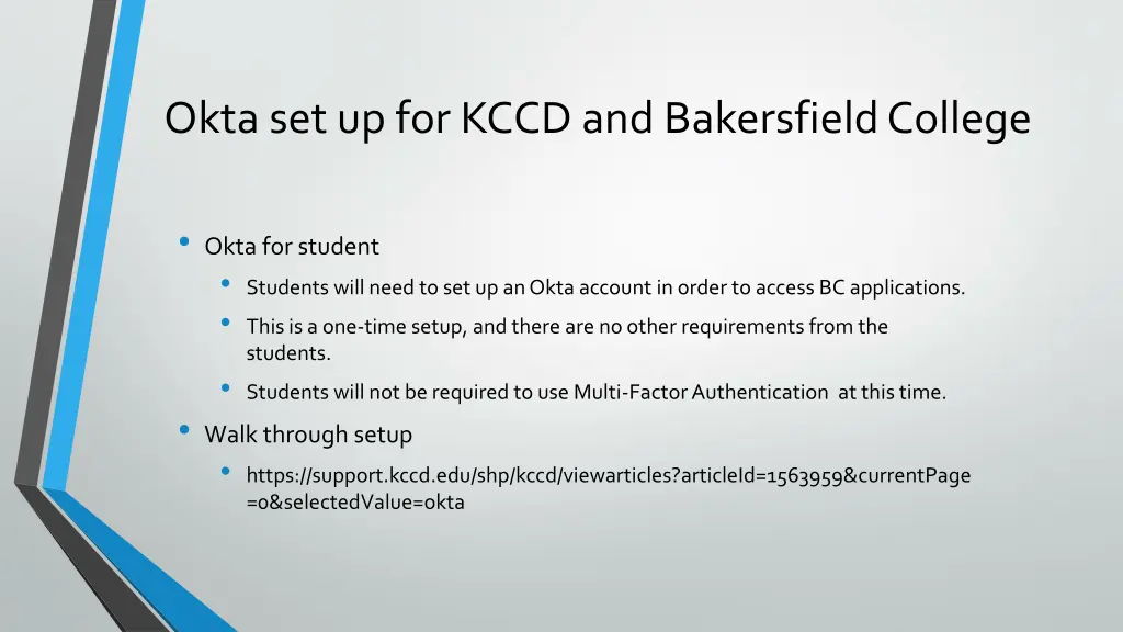 okta set up for kccd and bakersfield college 2