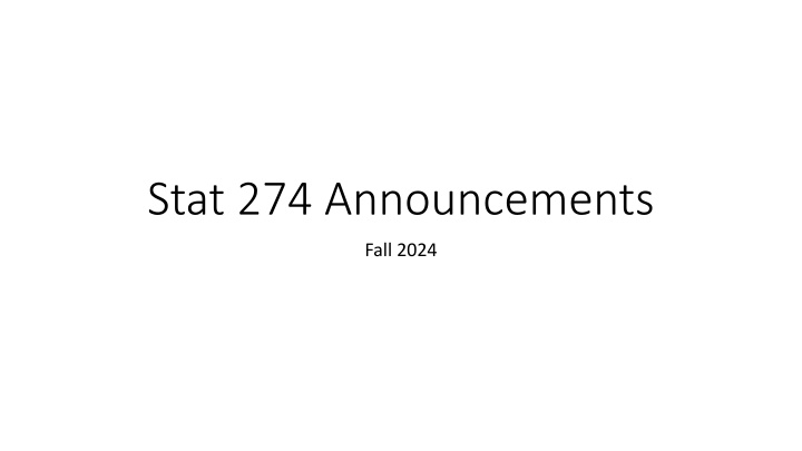 stat 274 announcements