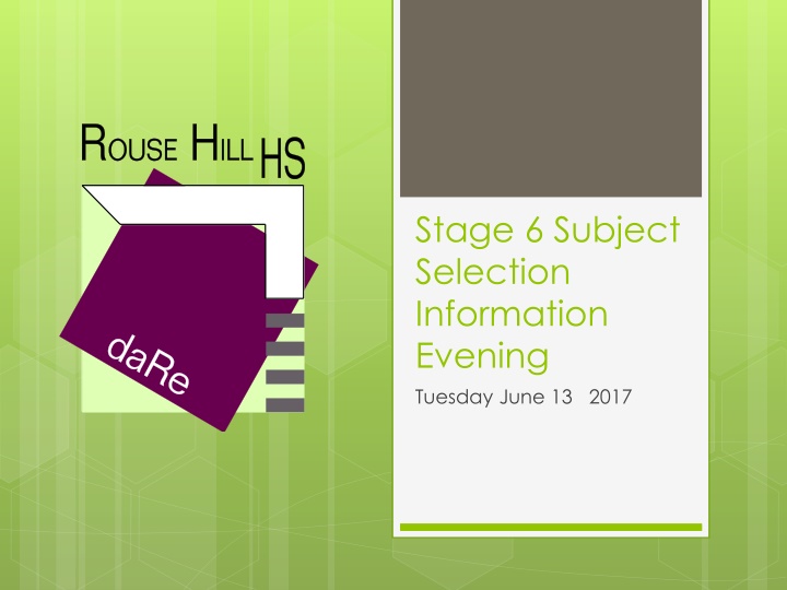 stage 6 subject selection information evening