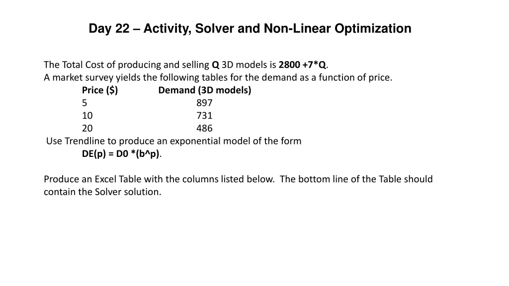 day 22 activity solver and non linear optimization