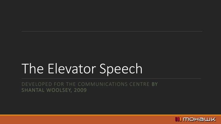 the elevator speech