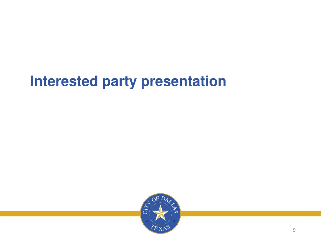 interested party presentation