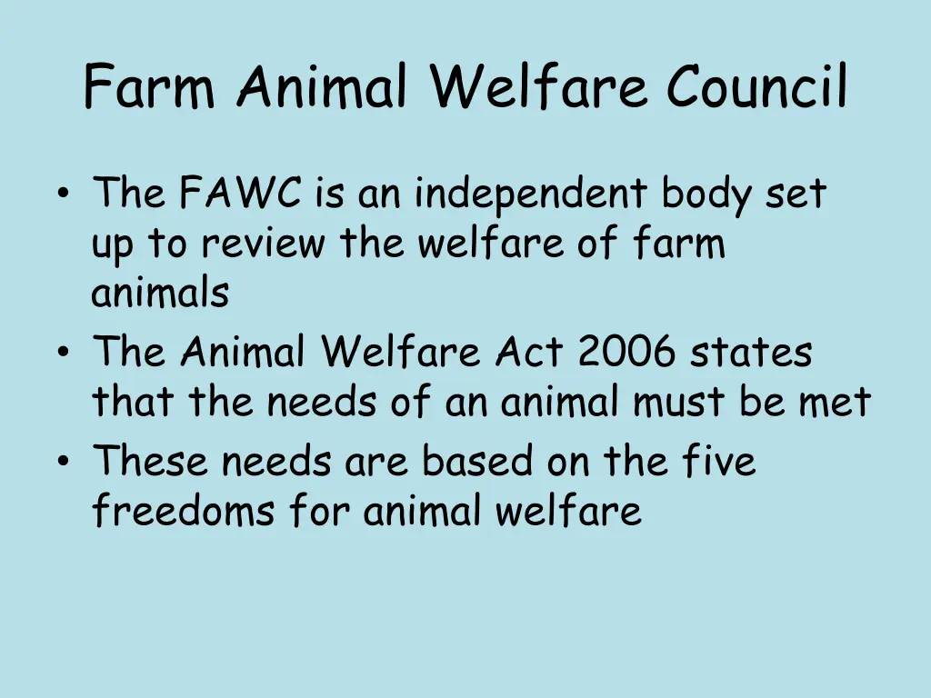 farm animal welfare council