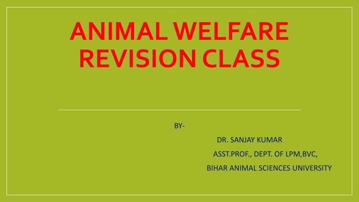 animal welfare revision class