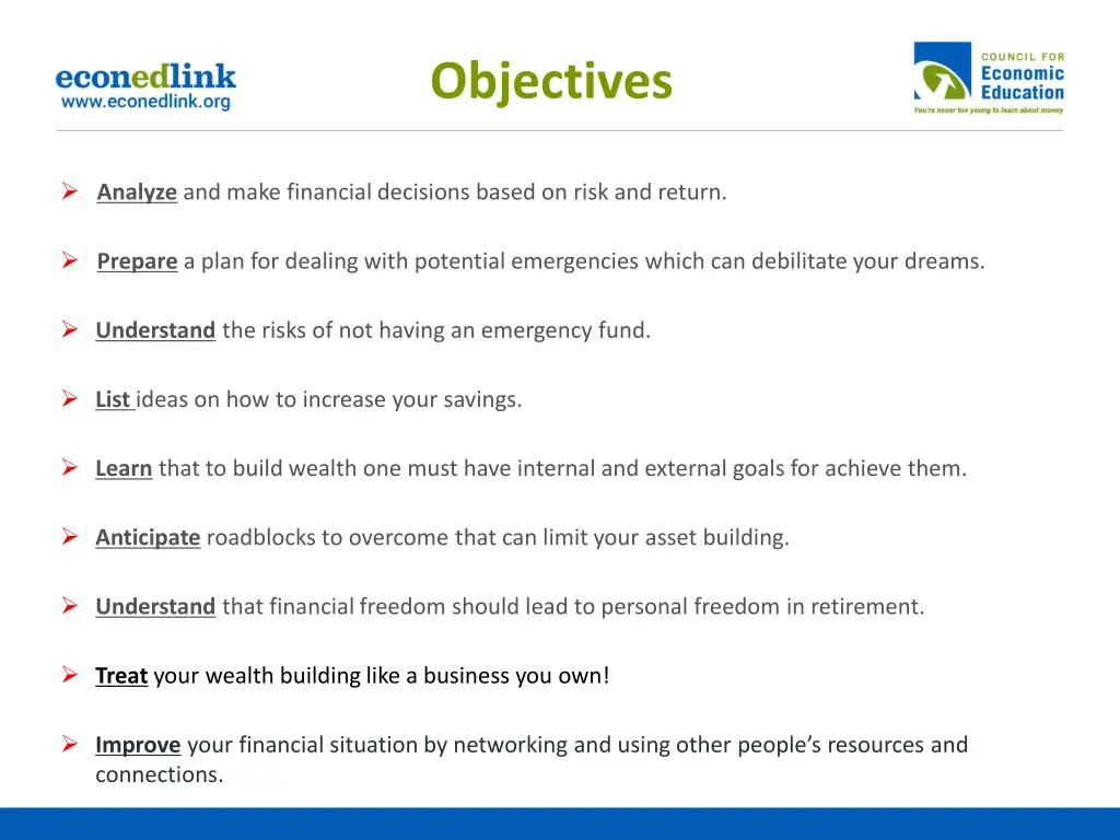 objectives