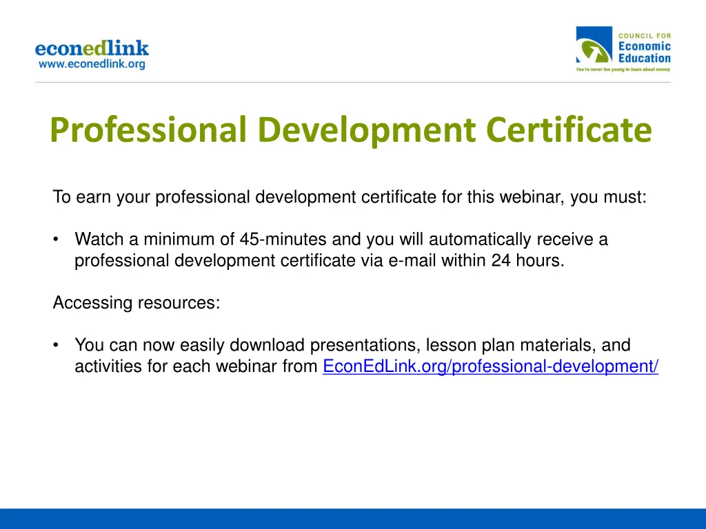 professional development certificate