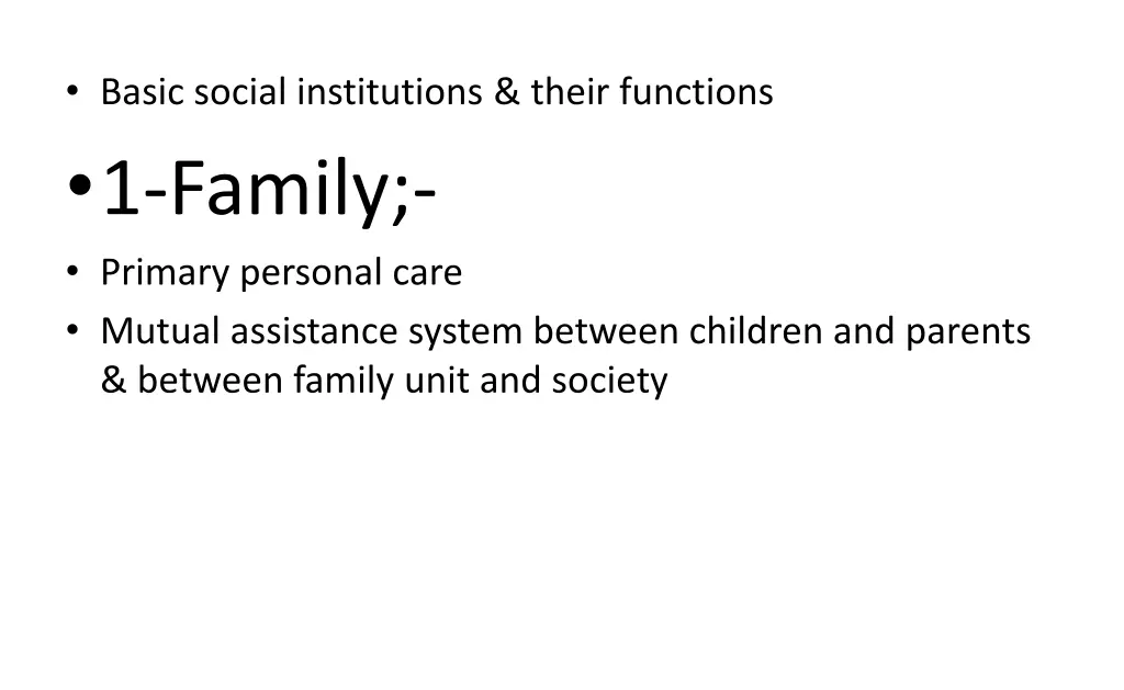 basic social institutions their functions