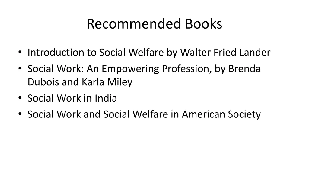 recommended books