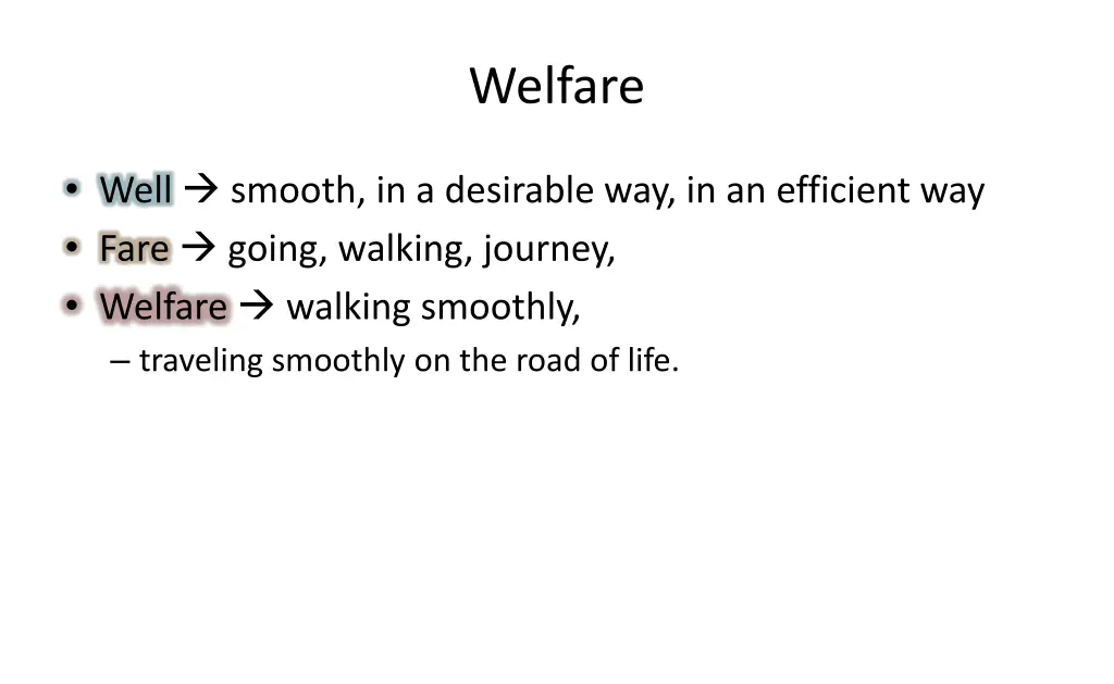 welfare