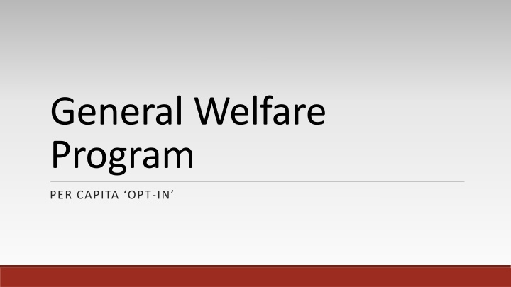 general welfare program