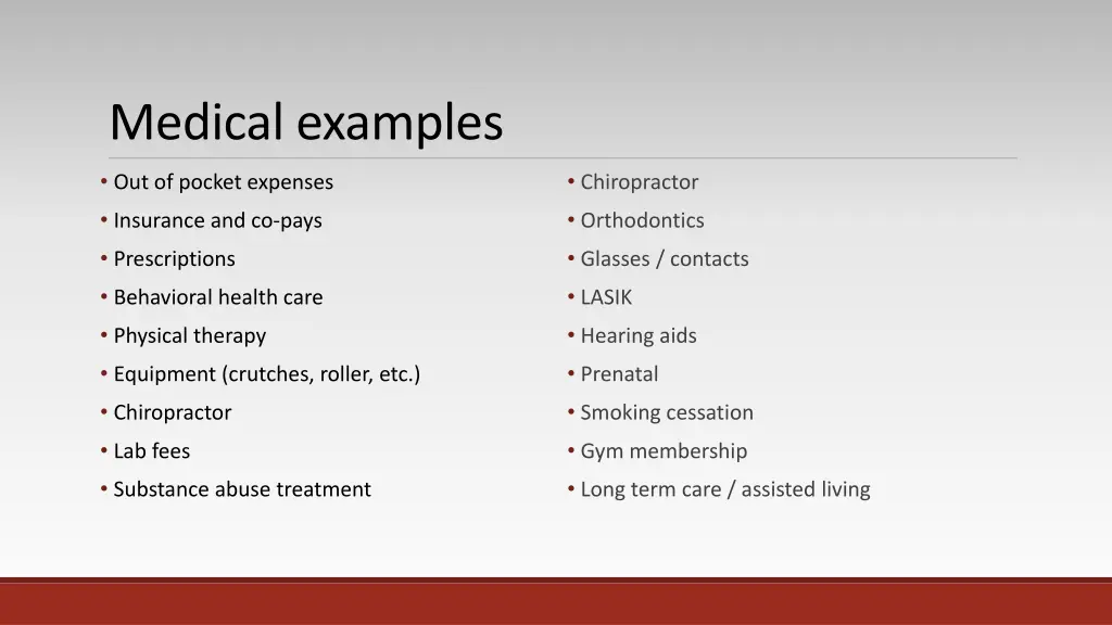 medical examples