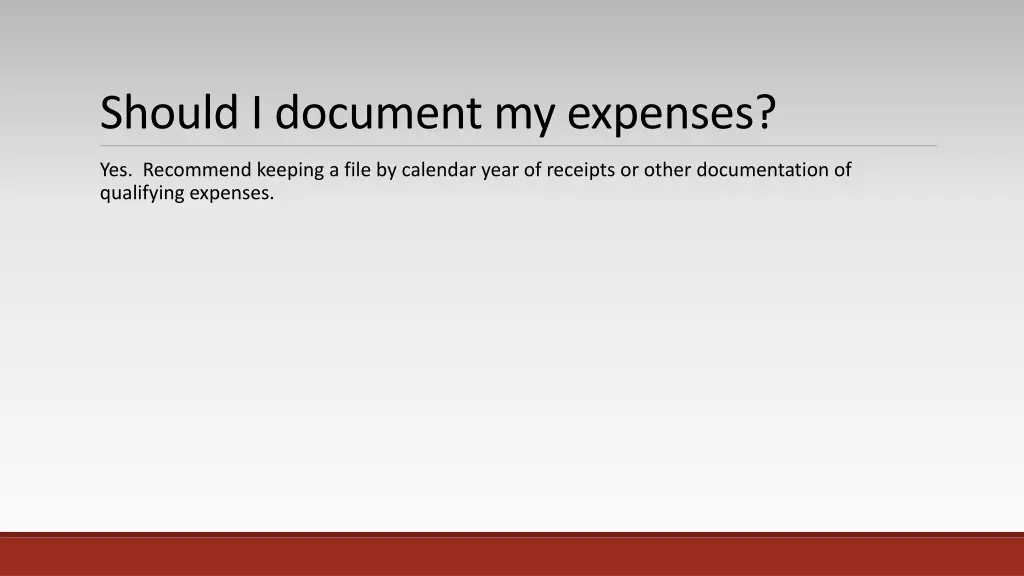 should i document my expenses