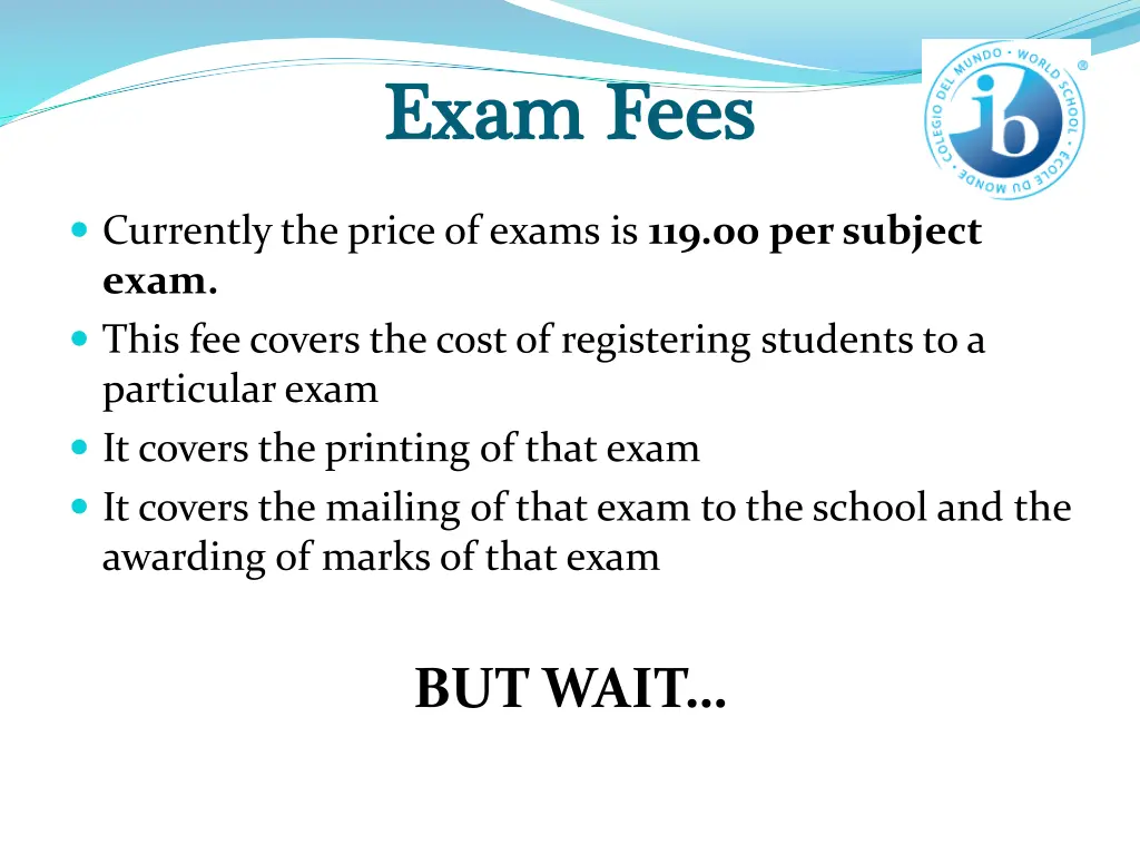 exam fees exam fees