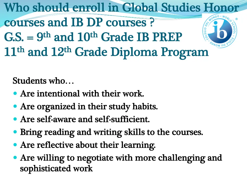 who should enroll in global studies honor