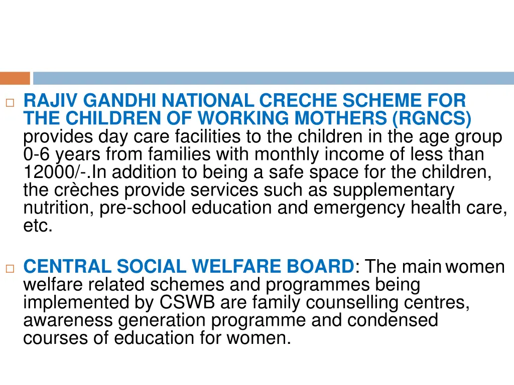 rajiv gandhi national creche scheme