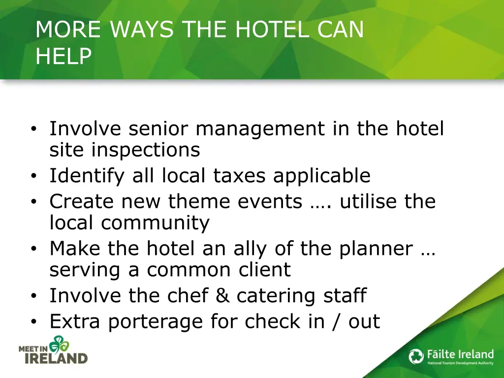 more ways the hotel can help