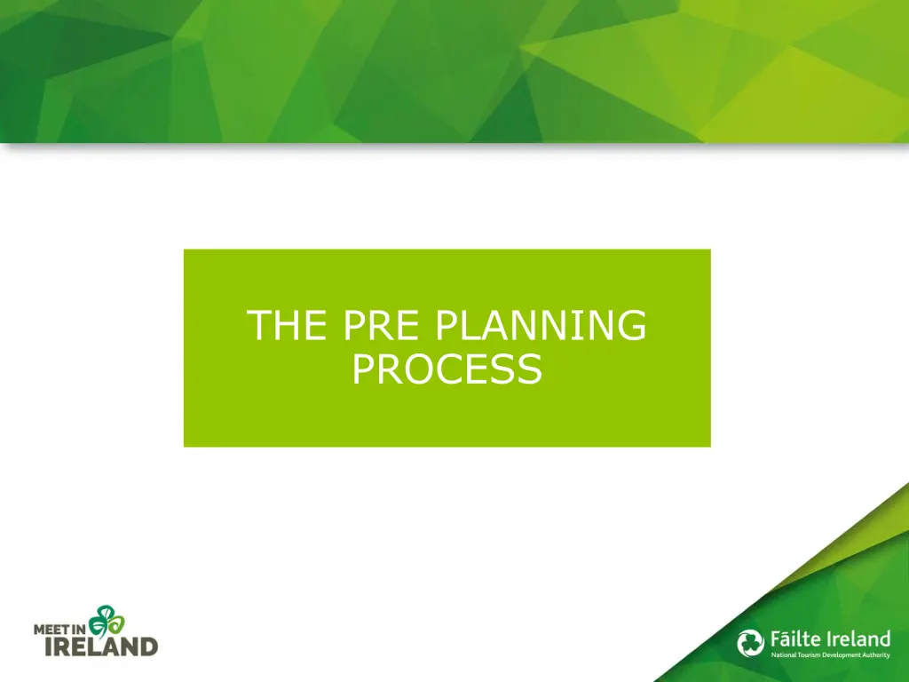 the pre planning process