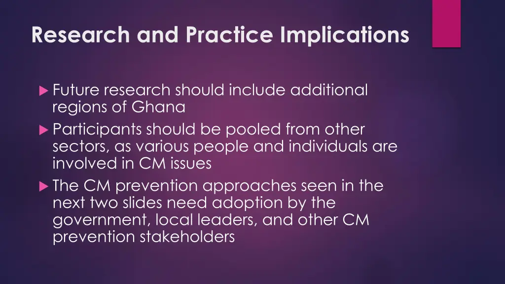 research and practice implications