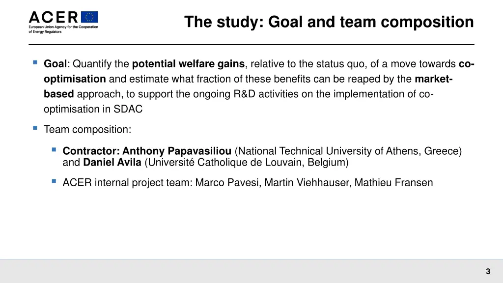 the study goal and team composition