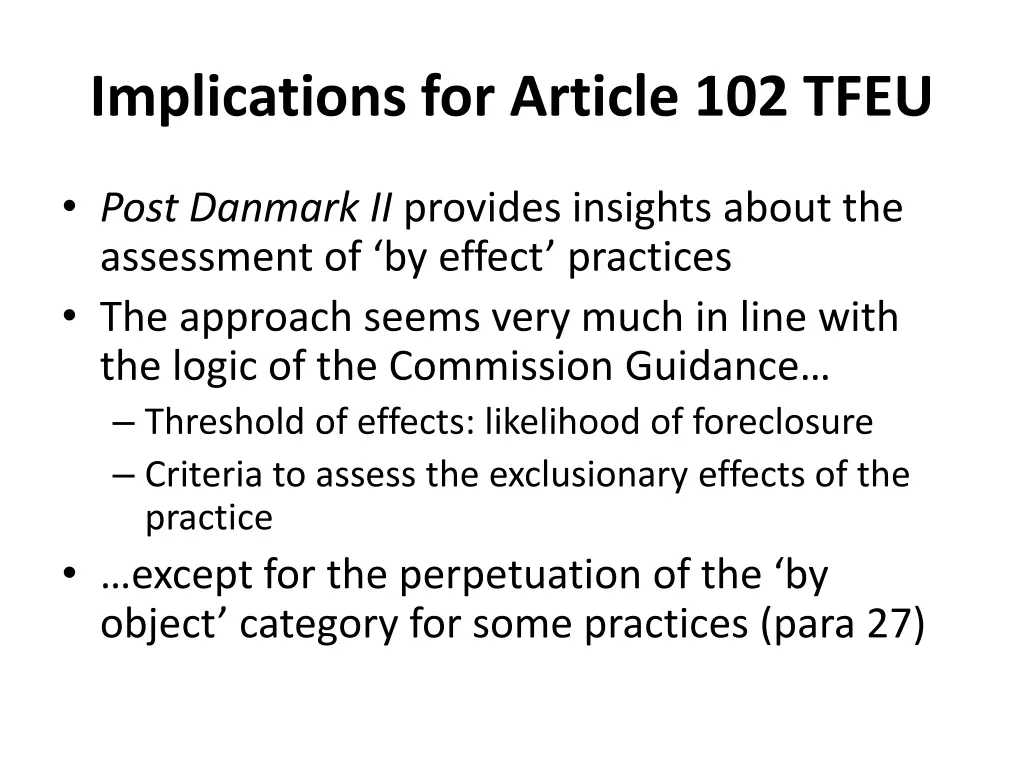 implications for article 102 tfeu 2