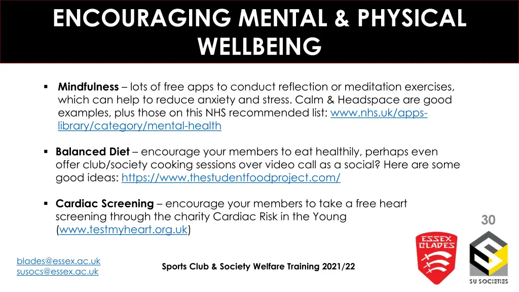 encouraging mental physical wellbeing