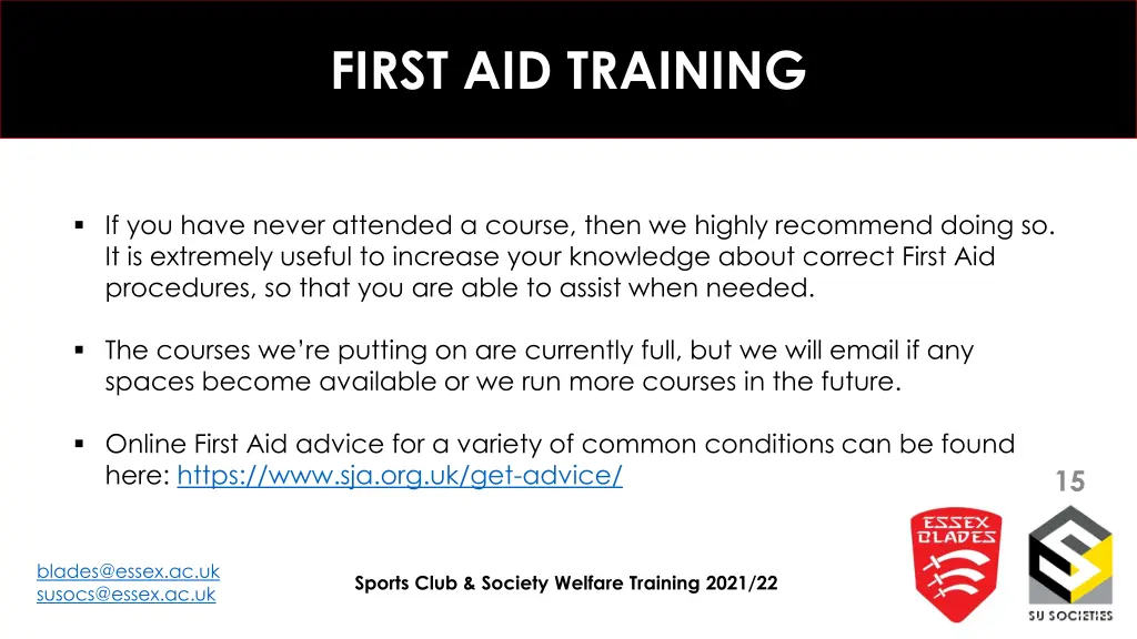 first aid training