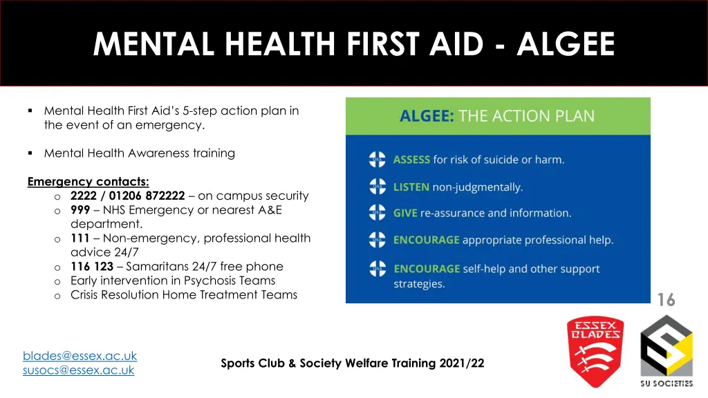 mental health first aid algee