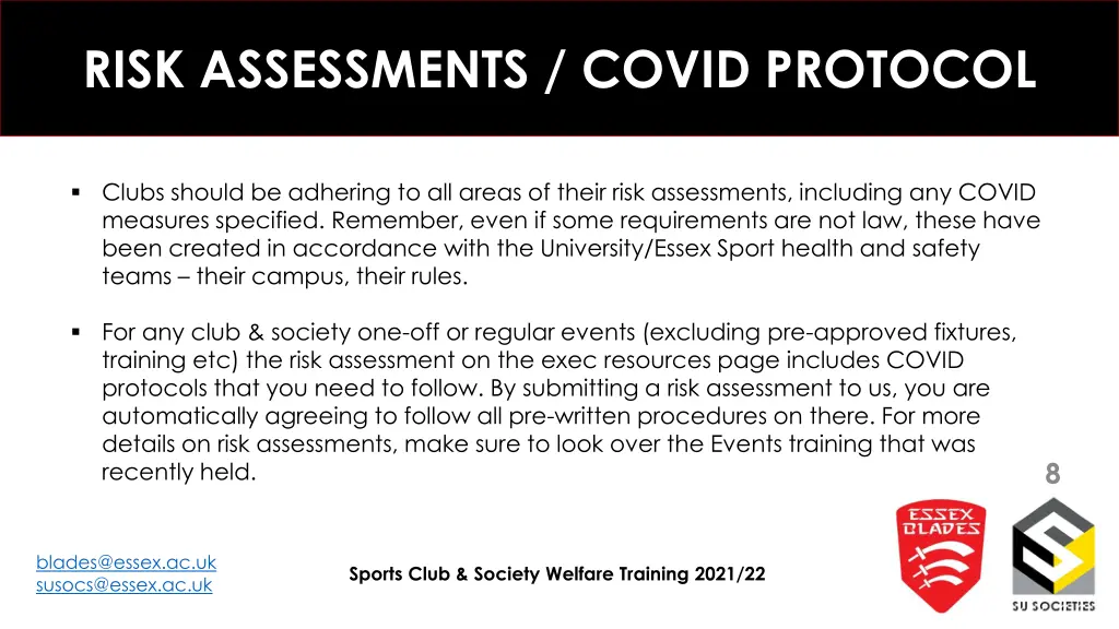 risk assessments covid protocol