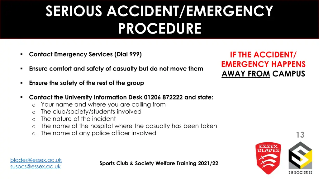 serious accident emergency procedure 1