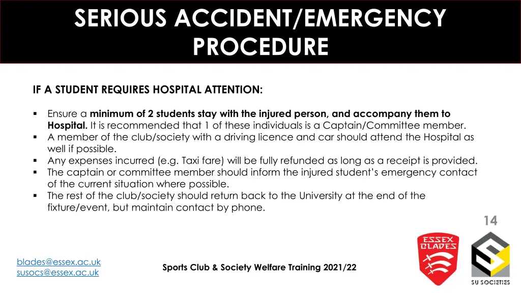 serious accident emergency procedure 2