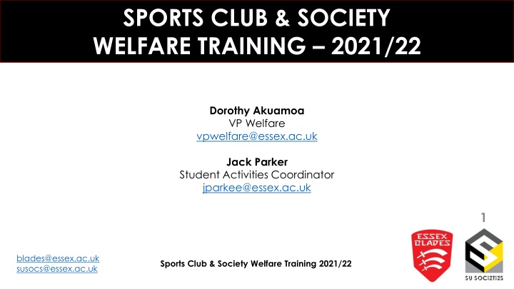 sports club society welfare training 2021 22