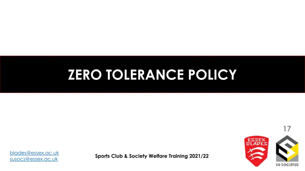 zero tolerance policy